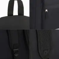 Рюкзак школьный на молнии, с карманом, однотонный, размер 30&times;14&times;41 см, чёрный