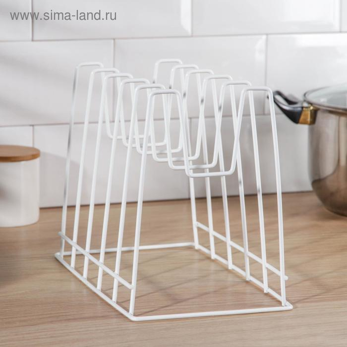 Подставка под крышки настольная, 5 предметов, 29×16×21,5 см, цвет белый Подставка под крышки настольная, 5 предметов, 29×16×21,5 см, цвет белый