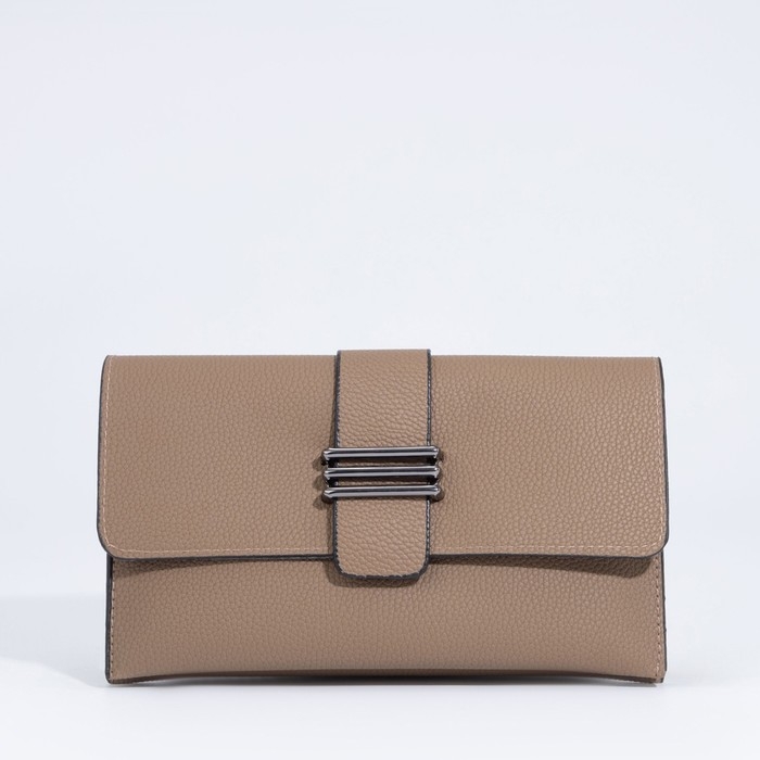 Сумка-клатч на магните, длинный ремень, цвет бежевый Сумка-клатч на магните, длинный ремень, цвет бежевый