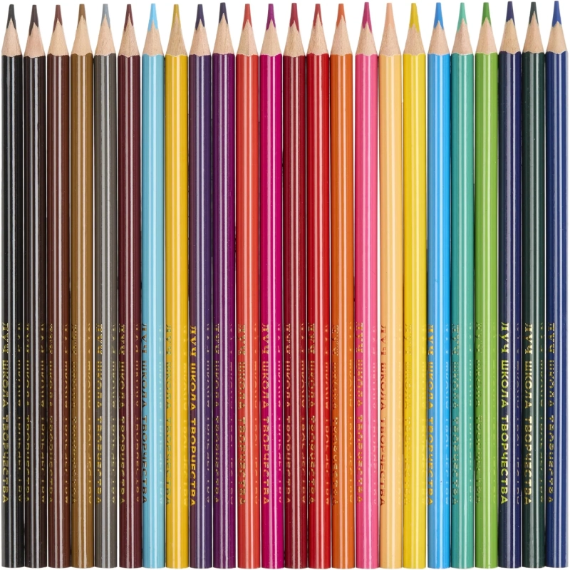 Карандаши цветные трехгранные Школа Творчества 24 цв. дер. 30С 1808-08