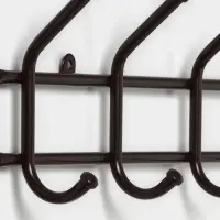 Вешалка настенная с полкой, 9 крючков, 2 яруса, 73&times;22&times;58 см, коричневая