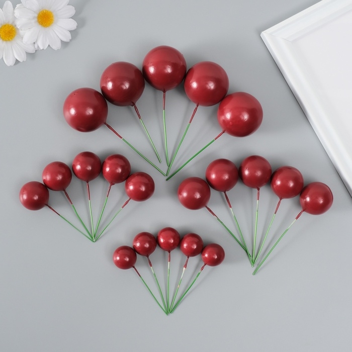 Декор для творчества Декор для творчества "Шарики" d=2; 3; 3,5 и 4 см набор 20 шт, бордо
