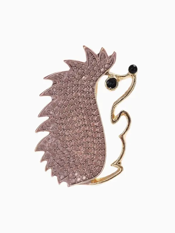 Брошь &laquo;Ёжик с иголками&raquo;, коричневый в золоте