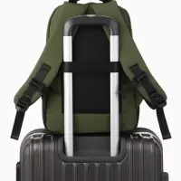 Рюкзак, 27*13*38,5 см, 2 отд 4н/карм, Комби, Водонепрон. дно, зеленый/черн