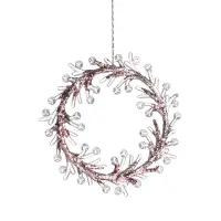 Ёлочная игрушка &laquo;Зимнее волшебство. Венок сияние&raquo; пластик, 14&times;14 см, прозрачно-розовый