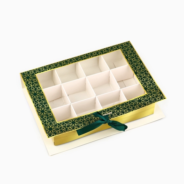 Коробка под 12 конфет с ячейками Eid Mubarak 18.5 х 13.5 х 3.5 см Коробка под 12 конфет с ячейками Eid Mubarak 18.5 х 13.5 х 3.5 см