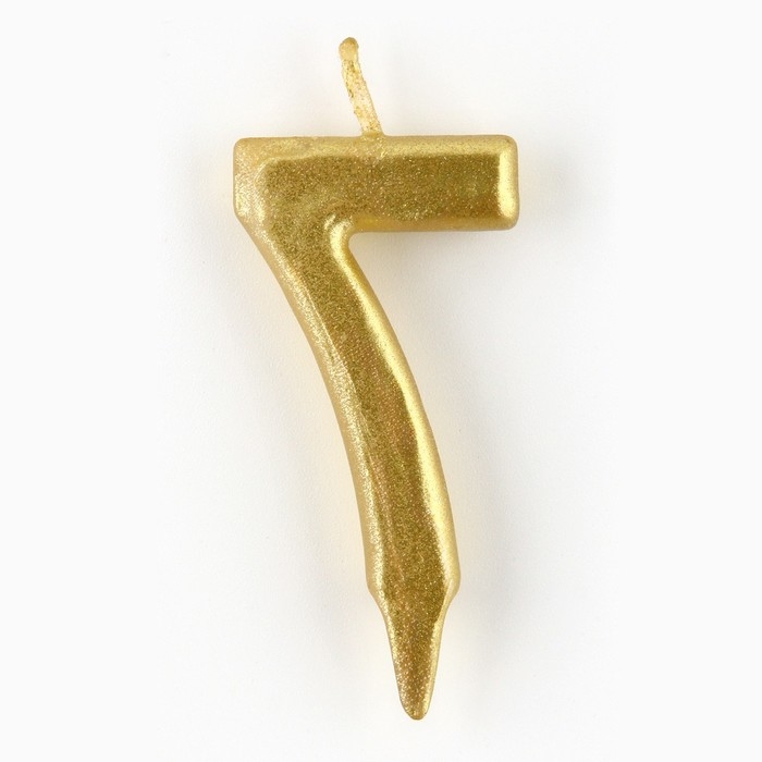 Свеча для торта, цифра «7», золото, 3 х 6 см Свеча для торта, цифра «7», золото, 3 х 6 см