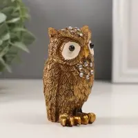 Фигурка полистоун &laquo;Филин кофейный&raquo;, стразы, 8.5&times;5.3&times;4.3 см