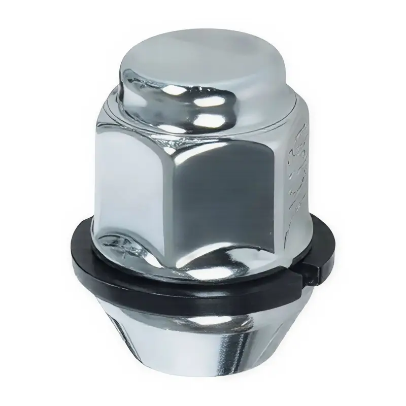 Гайка колесная M12x1,5x33, конус с пластиковой шайбой, ключ 21, закрытая, хром для а/м KIA