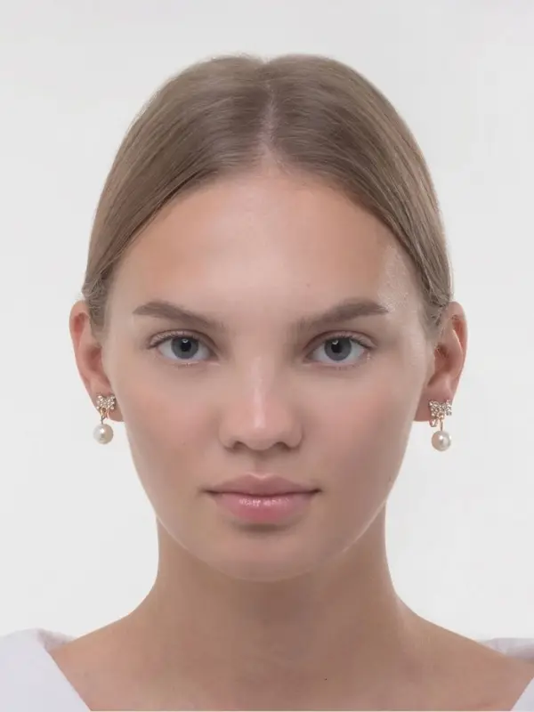 Клипсы для ушей QF «Грация», бантики с бусиной, цвет МИКС