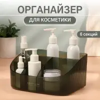 Органайзер для хранения &laquo;GREEN&raquo;, 6 секций, 23&times;15.5&times;11 см, полупрозрачный, зелёный