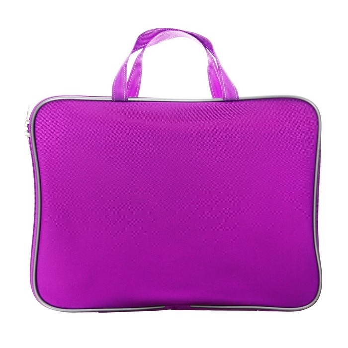 Папка с ручками текстильная А4, 360 х 270 х 20 мм, "Офис" 1Ш421, внутренний карман, фиолетовая