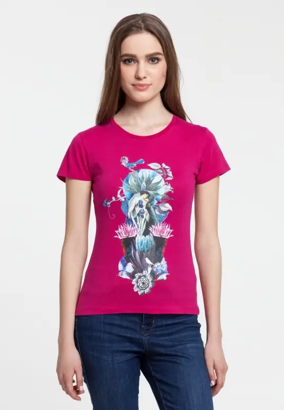 Футболка женская Beauty Sleep, ярко-розовая (фуксия), размер S Футболка женская Beauty Sleep, ярко-розовая (фуксия), размер S