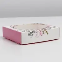 Коробка для макарун с низкими бортами, кондитерская упаковка, &laquo;Нежность&raquo;, 11х 11х 3 см