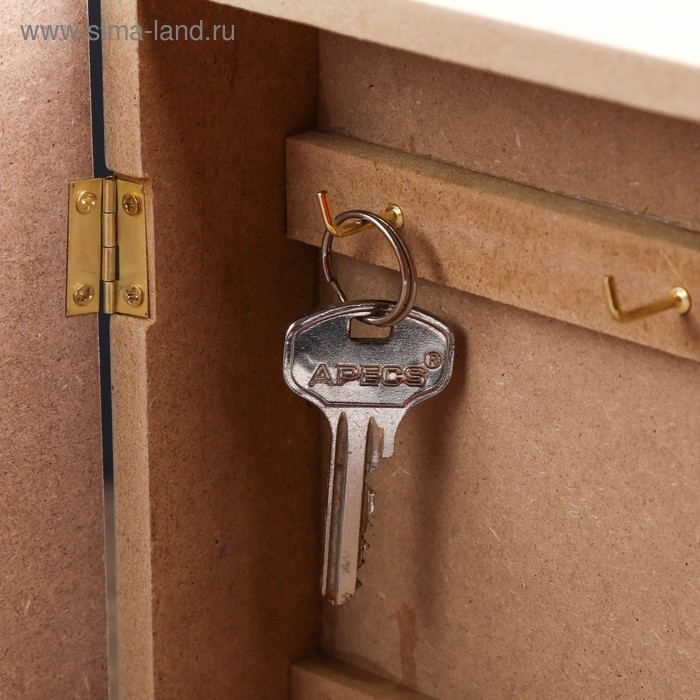 Ключница дерево 6 крючков Ключница дерево 6 крючков "Велосипед с цветами" 26х19,5х5,5 см