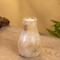 Подсвечник, d=4 см, 9&times;9&times;15 см, дерево джати, коричневый