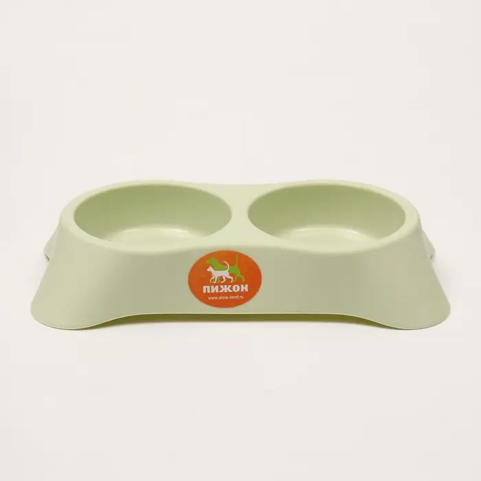 Миска двойная пластиковая 2 х 160 мл, 23 х 13 х 4 см, зелёная Миска двойная пластиковая 2 х 160 мл, 23 х 13 х 4 см, зелёная