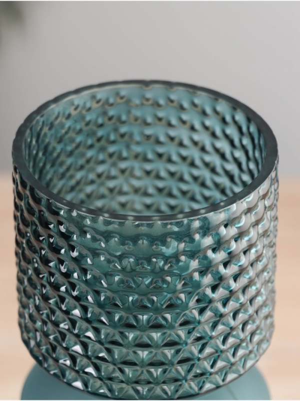 Ваза стекло настольная  Ваза стекло настольная "Эбигейл" h-29,5см, d-9,5 см, зелёный