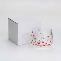 Кружка стеклянная «Сердечки», 350 мл