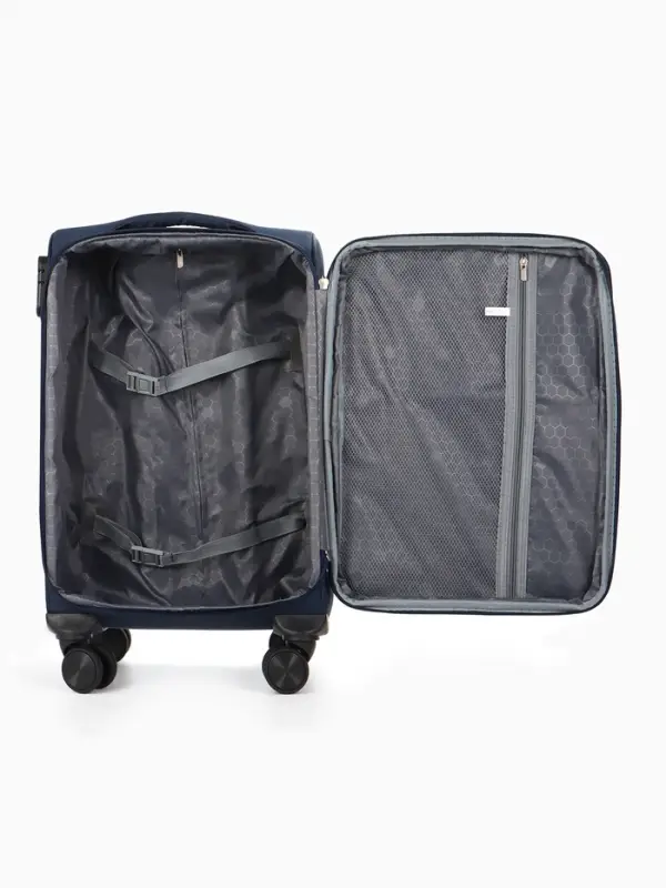 Чемодан на колёсах TEXTURA, кодовый замок, с увеличением, 36&times;25&times;58 см, 20", синий