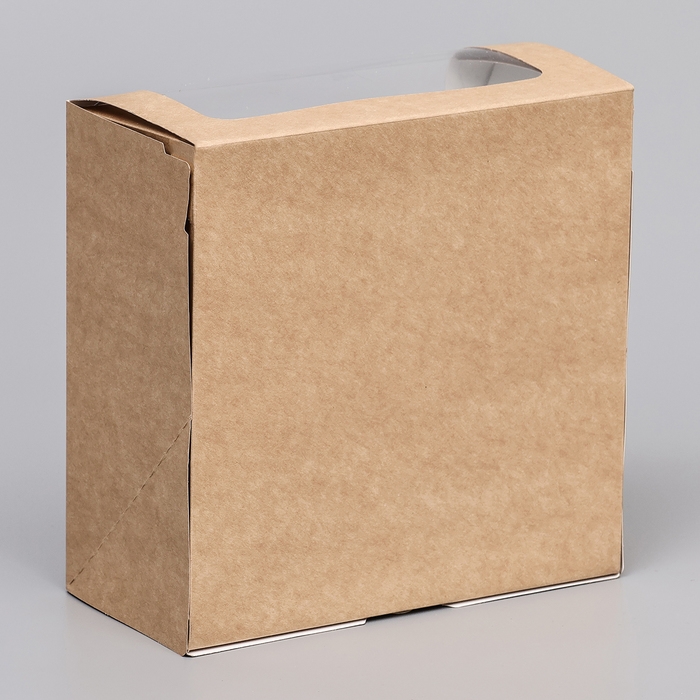 Кондитерская упаковка с окном, крафт, 21 х 21 х 10 см Кондитерская упаковка с окном, крафт, 21 х 21 х 10 см