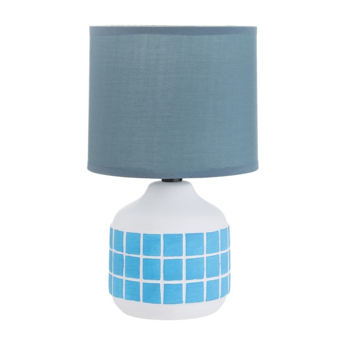 Настольная лампа Настольная лампа "Гликерия" E14 40Вт бело-синяя 15х15х27 см RISALUX