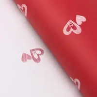 Пленка флористическая для цветов, &laquo;Двойные сердца&raquo;, красная, 57&times;57 см