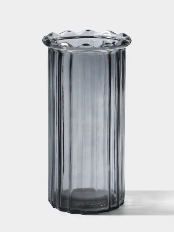 Ваза стекло настольная "Кейли" 19х9,5 см, серый