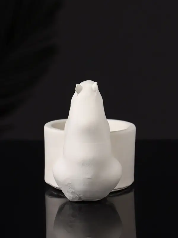 Подсвечник  Подсвечник "Капибара" 6х9 см, натуральный, гипс