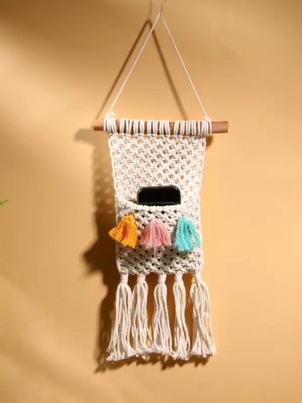 Кармашек текстильный, подвесной, 22&times;50 см, белый