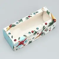 Коробка для кондитерских изделий с окном &laquo;Новогодняя&raquo;, 26 х 10 х 8 см