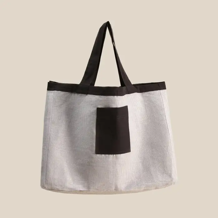 Сумка изо льна двухсторонняя SL HOME Linear bag, 67&times;35 см