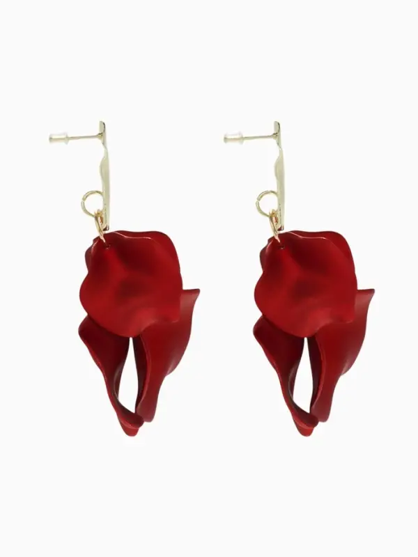 Серьги ассорти &laquo;Ветер&raquo;, мятые треугольники, цвет красно-золотой