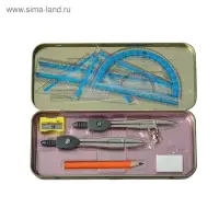 Набор чертежный Calligrata, 9 предметов, в металлическом пенале