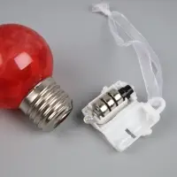 Ёлочный шар &laquo;Зимний узор красный&raquo;, d=5 см, 1 LED, от батареек AG13&times;3, свечение тёплое белое