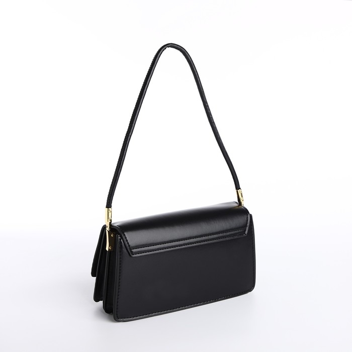 Сумка женская на клапане, 24х13х8 см, цвет чёрный Сумка женская на клапане, 24х13х8 см, цвет чёрный