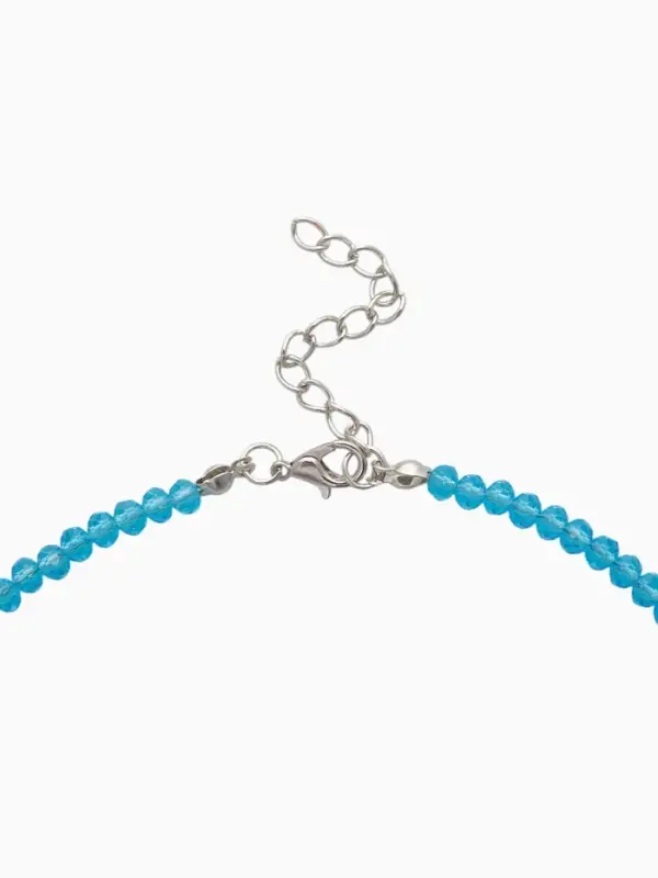 Чокер из бисера «Хрусталь», сердце, голубой в серебре, 37 см + 5 см доп, цепочка