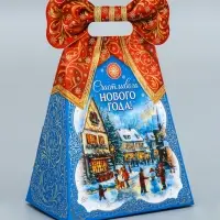 Коробка подарочная новогодняя «Пакет с бантом» 18×12×27.7 см