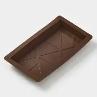 Форма для дубайского шоколада Доляна &laquo;Ломтики&raquo;, 25&times;14&times;2.5 см, силикон, коричневая
