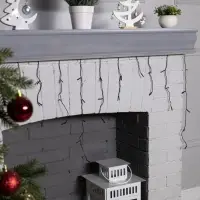 Гирлянда &laquo;Бахрома&raquo; 1.8&times;0.5 м, IP20, тёмная нить, 48 LED, свечение красное, 8 режимов, 220 В