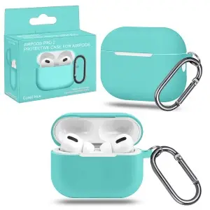 Чехол для AirPods Pro 2 с карабином №17 Coast Blue (только для версии Lightning)