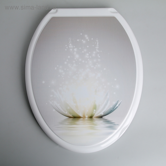 Сиденье для унитаза с крышкой Росспласт «Лотос», 45 х 37 см, цвет белый Сиденье для унитаза с крышкой Росспласт «Лотос», 45 х 37 см, цвет белый