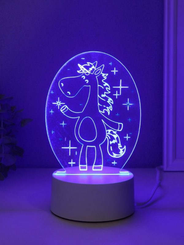 Светильник Светильник "Забавная лошадка" LED RGB от сети RISALUX 9,5х11,5х16 см