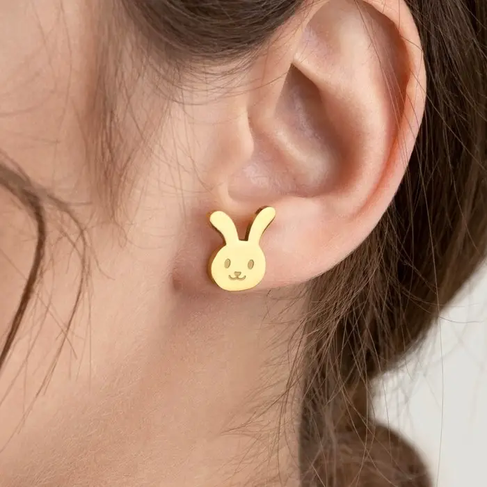 Серьги гвоздики «Зайчики»