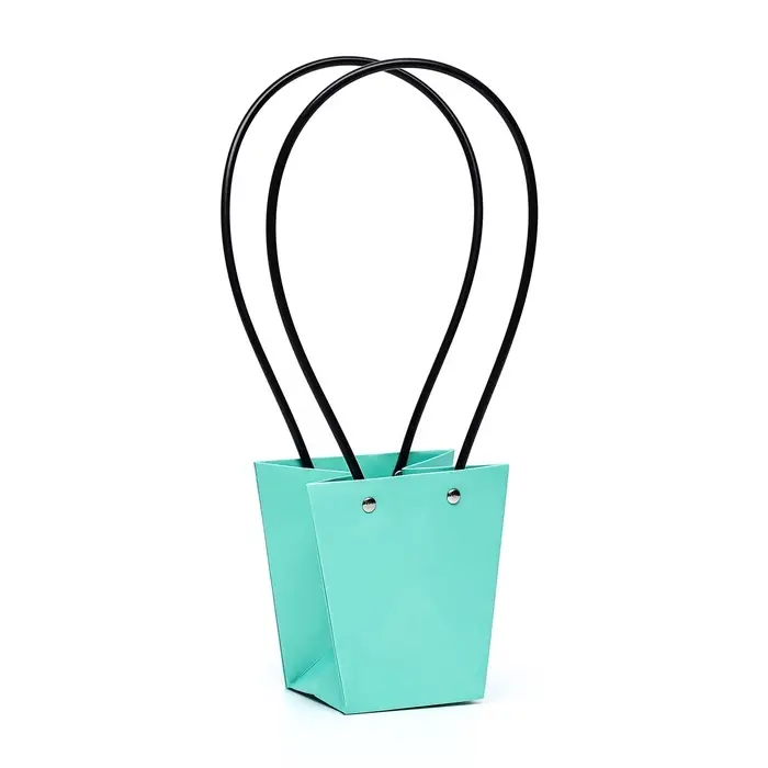 Сумка для цветов Мятная влагостойкая, 12&times;12 - 8&times;8 - 12.5 см