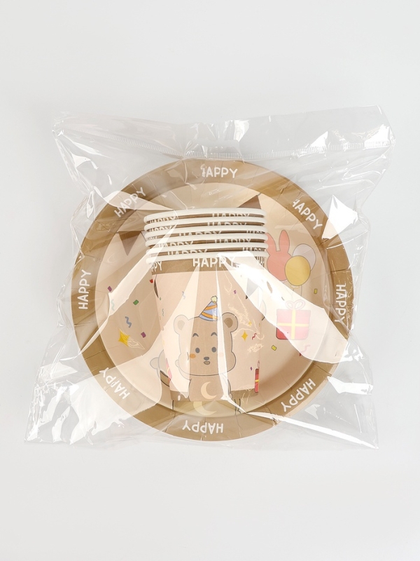 Набор бумажной посуды Набор бумажной посуды "Счастливый медвежонок", набор 12 шт.