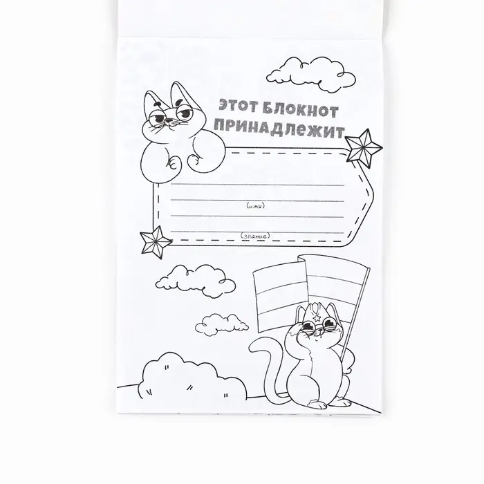 Блокнот раскраска А6, 12 л. «Кот. 23 февраля» Блокнот раскраска А6, 12 л. «Кот. 23 февраля»