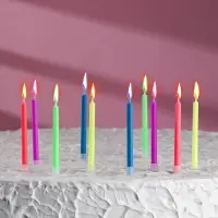 Свечи для торта &laquo;Цветное пламя&raquo;, 6 см, набор 10 шт.