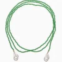 Бусы бисерные с подвесами жемчуг &laquo;Нить стекла&raquo;, L=120 см, №2, зелёные