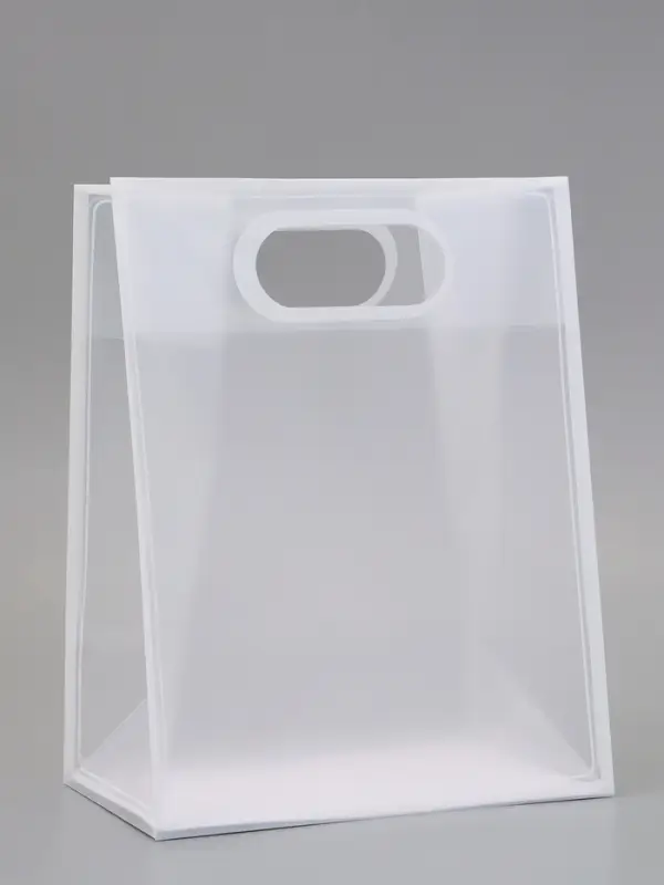 Пакет ПП с вырубной ручкой, прозрачный, 30&times;23&times;15 см, белый